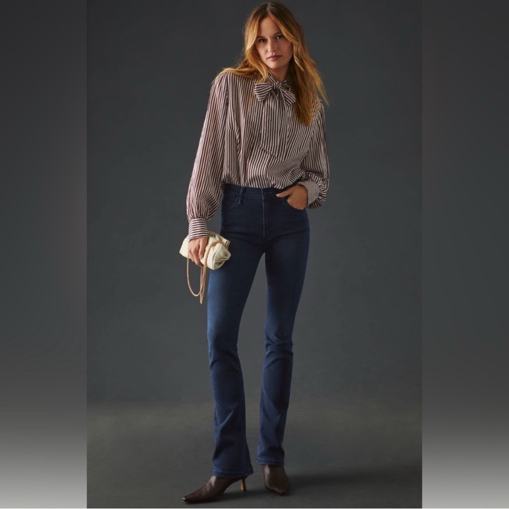 MOTHER Women's Straight Leg Jeans in Dark Blue Denim